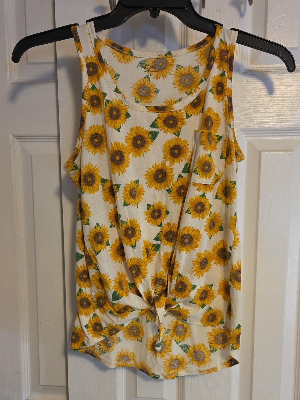 Sunflower Knot Front Tank Top. Size Small. Rebellious One.